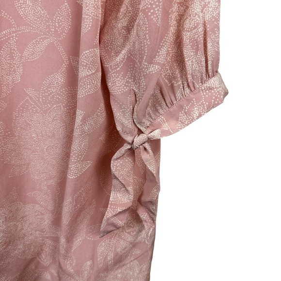 * Madewell 100% Silk V-Neck Tie-Sleeve Top in Pindot Blooms NWT $110 Dainty - Picture 10 of 14